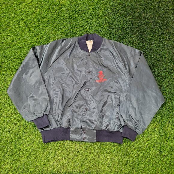 Vintage 1992 Road-EO Bomber Jacket 2XL 28x27 Baggy Newark-Division - Picture 1 of 12